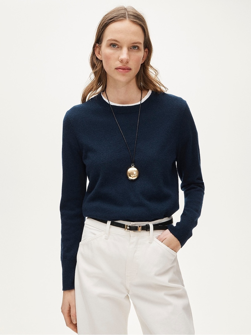 J. Crew Cashmere classic-fit crewneck sweater in Navy Blue Size XXS NWT